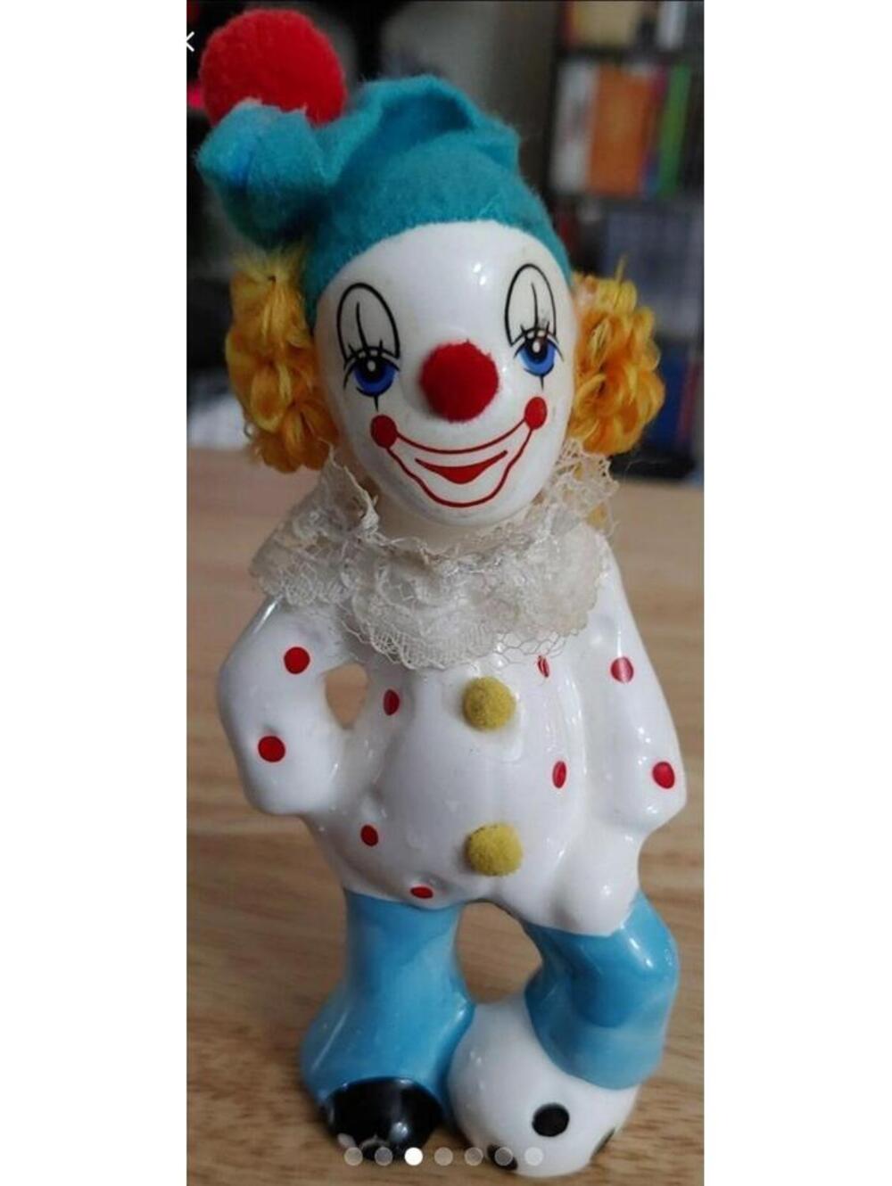 Vintage Porcelain Soccer Player Clown Figurine